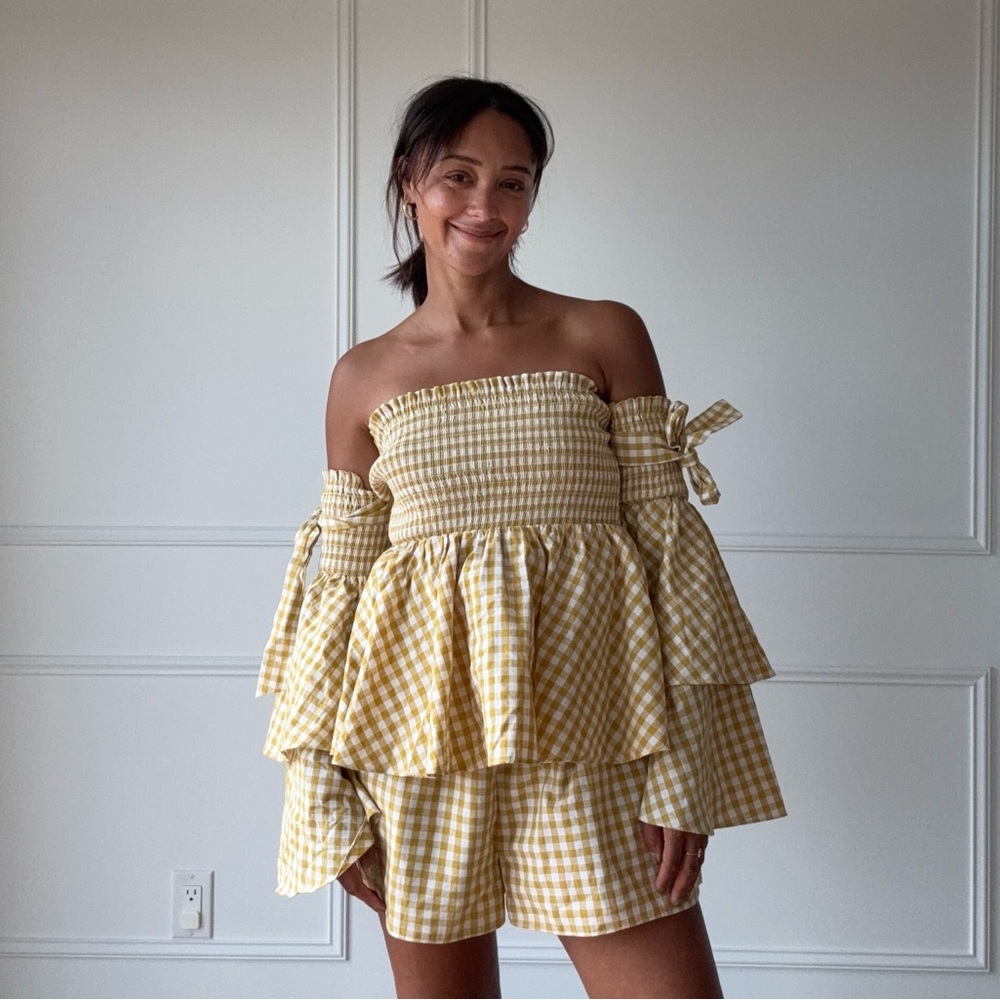 English Factory Mustard Checkered Set